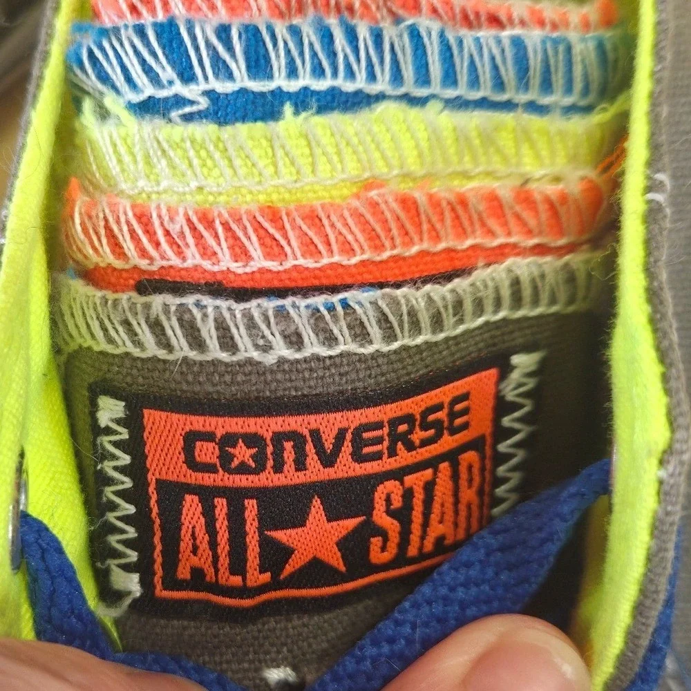 Converse Chuck Taylor All Star Low Grey Neon Blue Kids Size 3 140074F